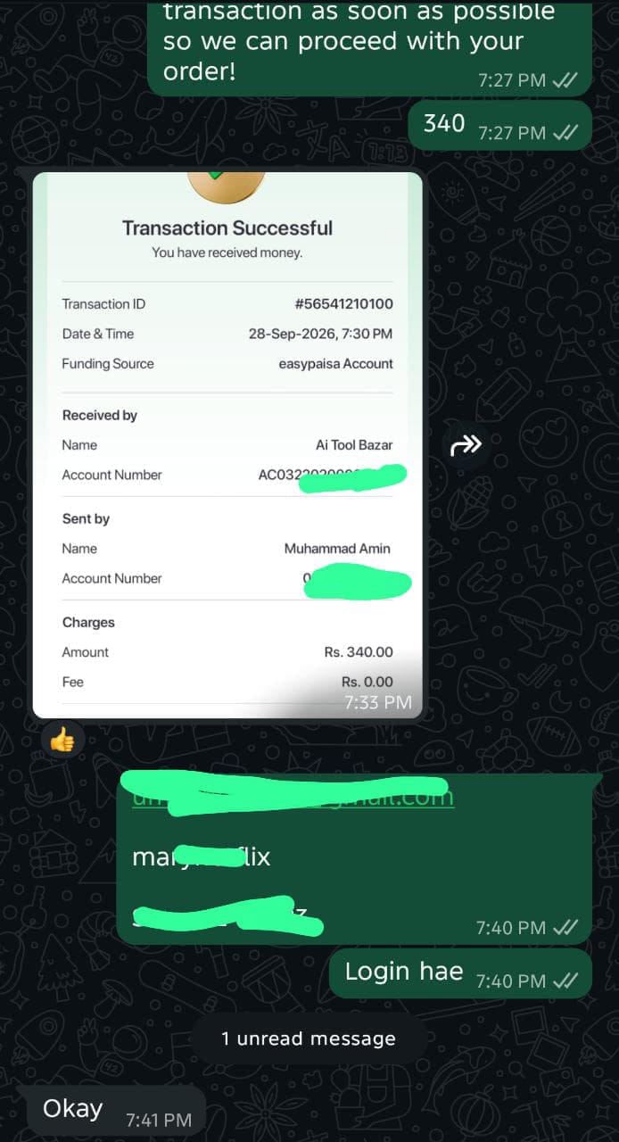Completed order screenshot 2